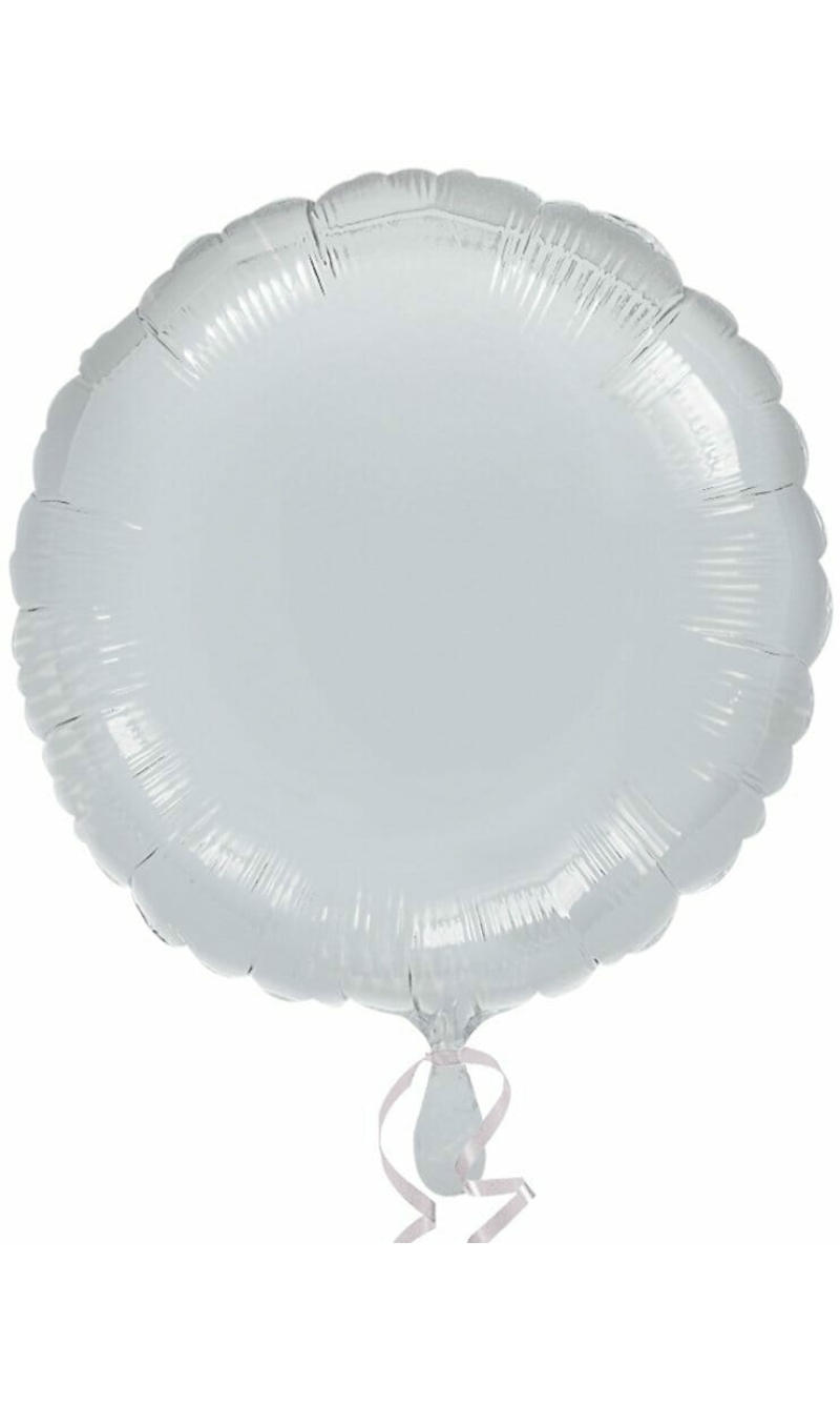Metallic Silver Round Foil Balloon 18"