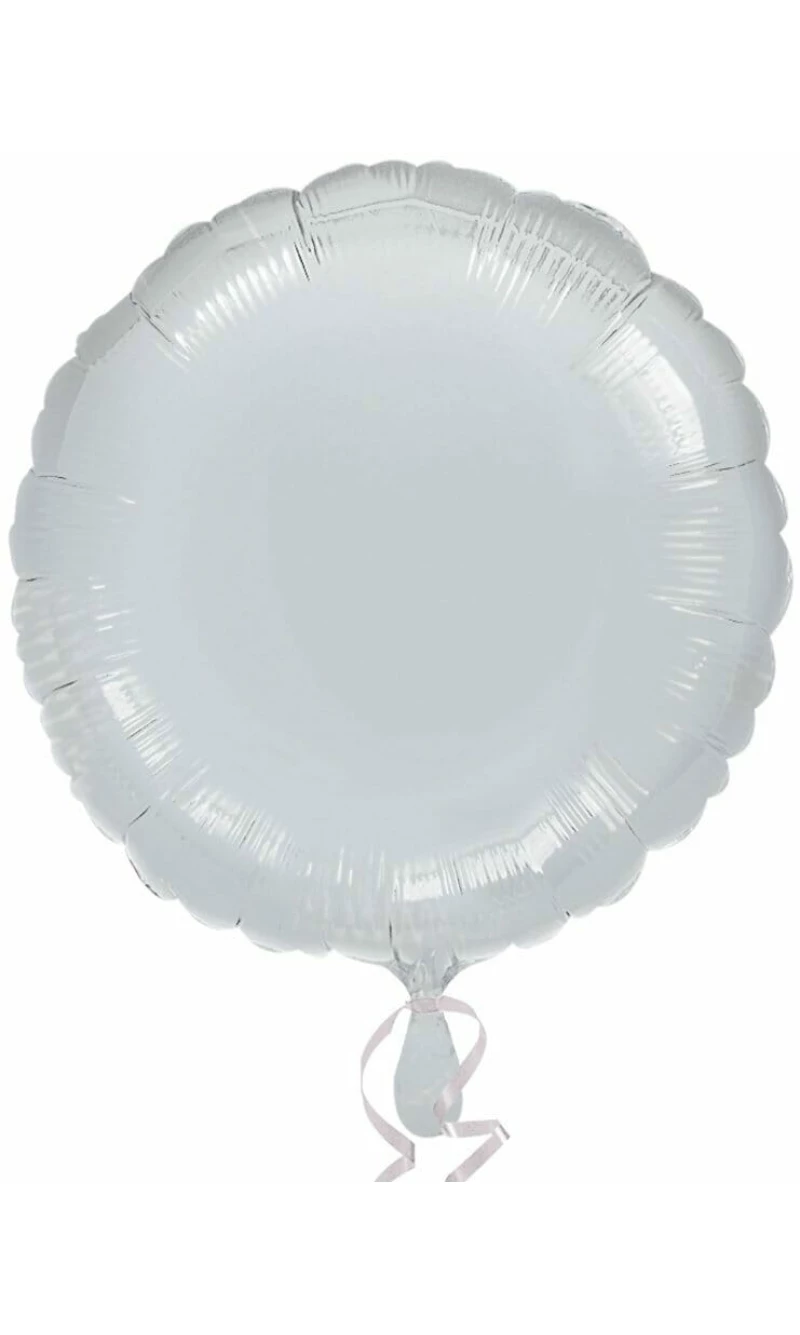 Metallic Silver Round Foil Balloon 18"