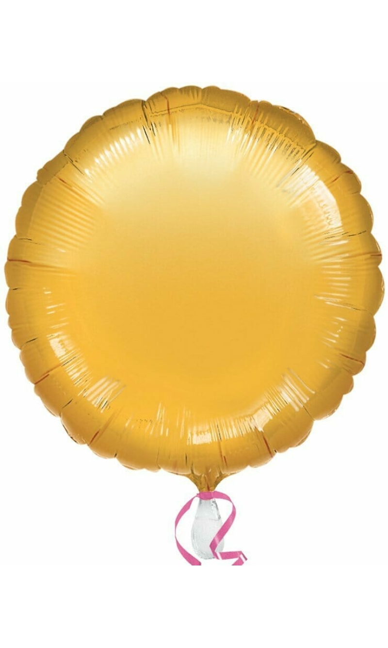 Metallic Gold Round Foil Balloon 18"