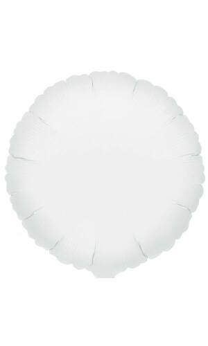 Metallic White Round Foil Balloon 18"