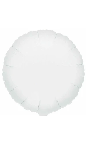 Metallic White Round Foil Balloon 18"