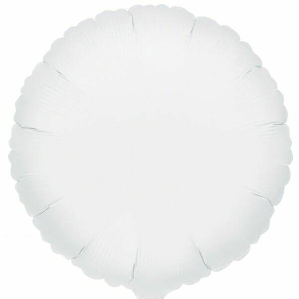 Metallic White Round Foil Balloon 18"