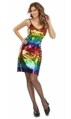 Spaghetti Strap Rainbow Boogie Dress - Adult Size M/L