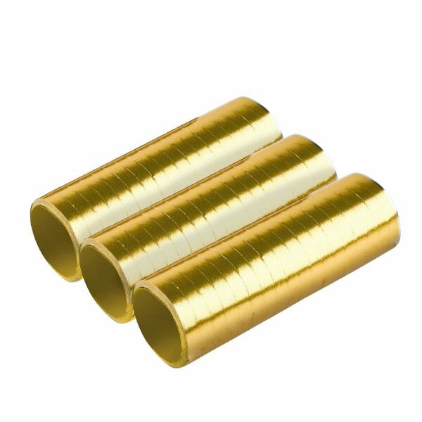 Gold Brush Metallic Streamers (0.7 x 400cm) - 3pk