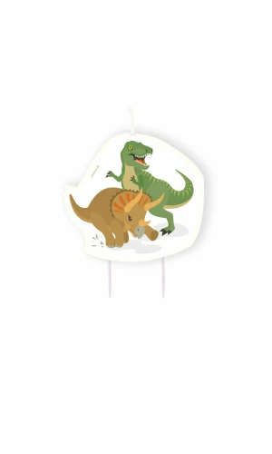 Happy Dinosaur Birthday Candle 8.5cm x 8cm - 1pk
