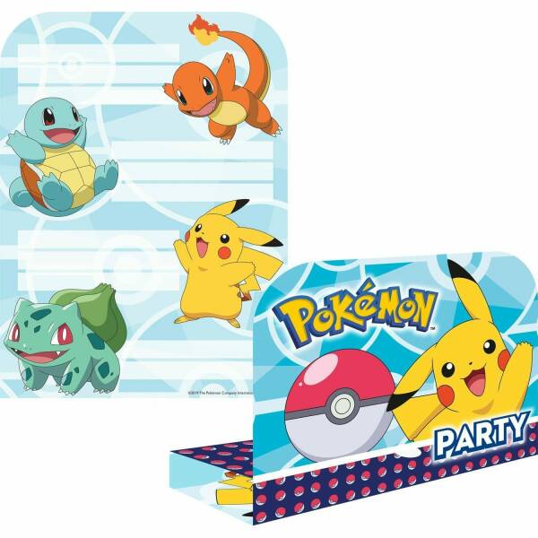 Pokemon Party Invitations & Envelopes 16cm x 21.5cm - 8pk