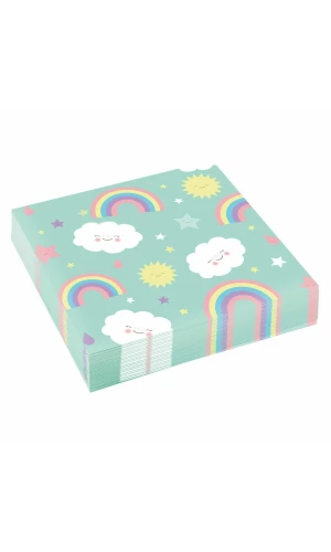 Rainbow & Cloud Party Napkins 33cm x 33xm - 20pk