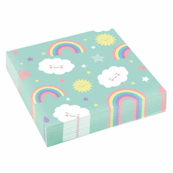 Rainbow & Cloud Party Napkins 33cm x 33xm - 20pk