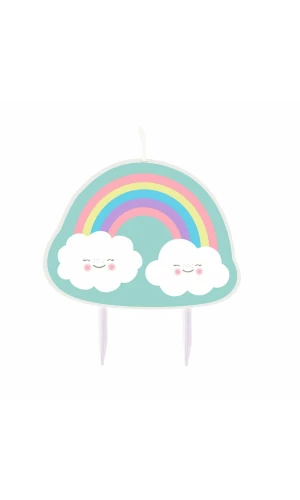 Rainbow & Cloud Birthday Candle 8.5cm x 6.5cm - 1pk