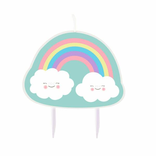 Rainbow & Cloud Birthday Candle 8.5cm x 6.5cm - 1pk