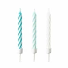 10 Spiral Candles Aqua Glamor Height 6.3 cm