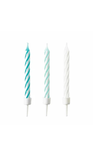 10 Spiral Candles Aqua Glamor Height 6.3 cm