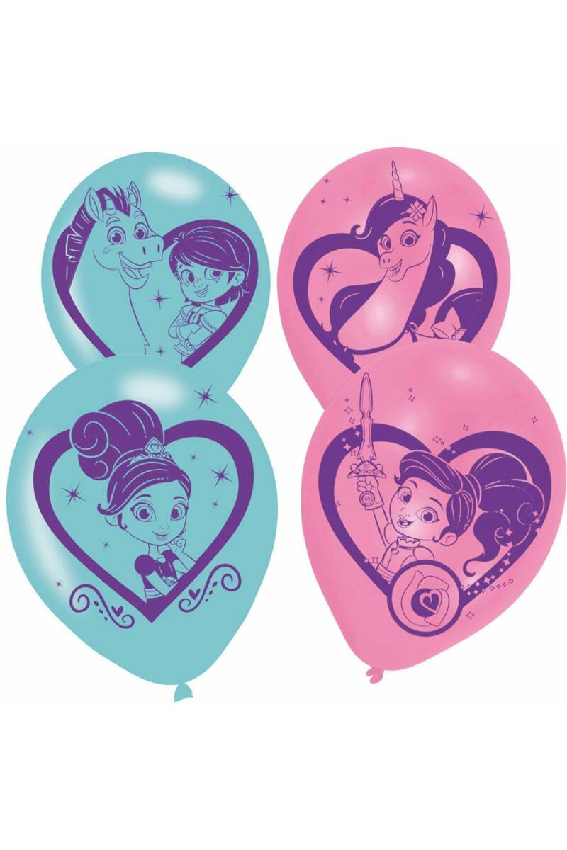 Nella The Princess Knight Sided Print Latex Balloons -  6pk
