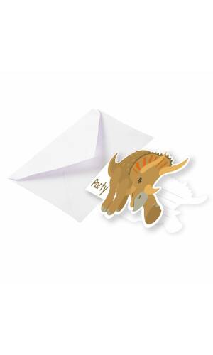 Happy Dinosaur Party Invitations & Envelopes - 8pk