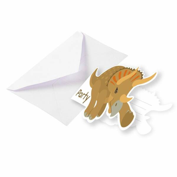 Happy Dinosaur Party Invitations & Envelopes - 8pk