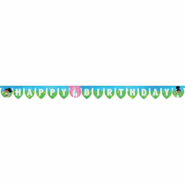 Nella The Princess Knight "Happy Birthday" Die-cut Letter Banner 2.18m x 13.2cm - 1pk
