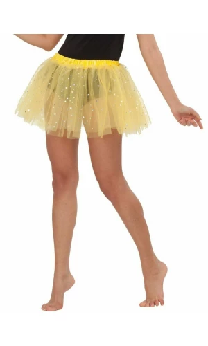 Yellow Tutu with Stars - One Size