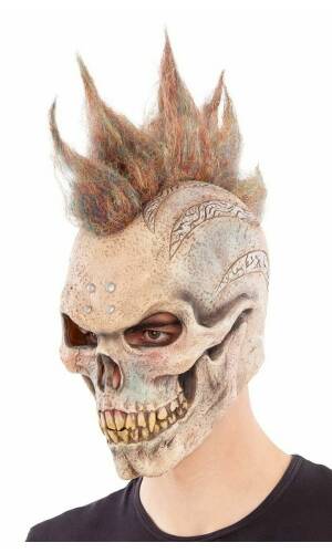 Punk Skull (Full Head) Latex Mask - Adult One Size