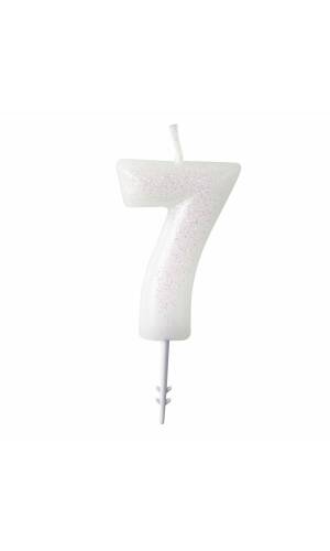 Numeral Candle 7 Glitter Height 6.5 cm