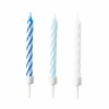 10 Spiral Candles Sky Blue Height 6.3 cm