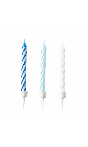 10 Spiral Candles Sky Blue Height 6.3 cm