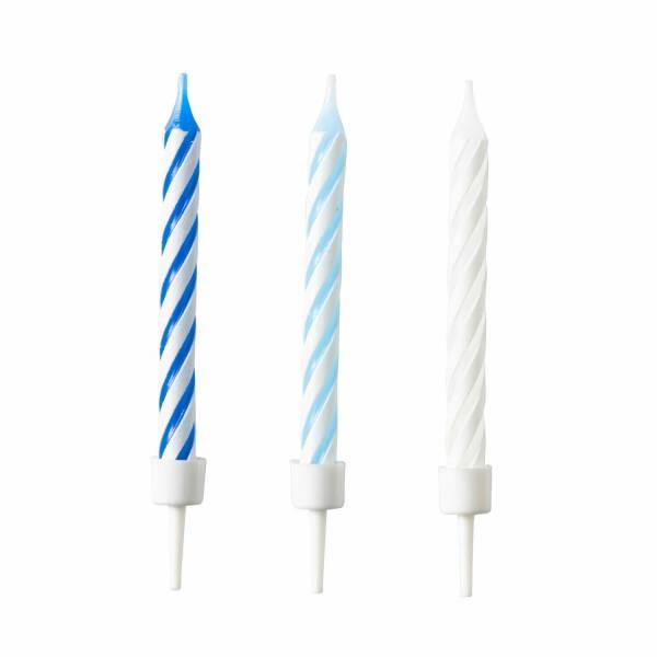 10 Spiral Candles Sky Blue Height 6.3 cm