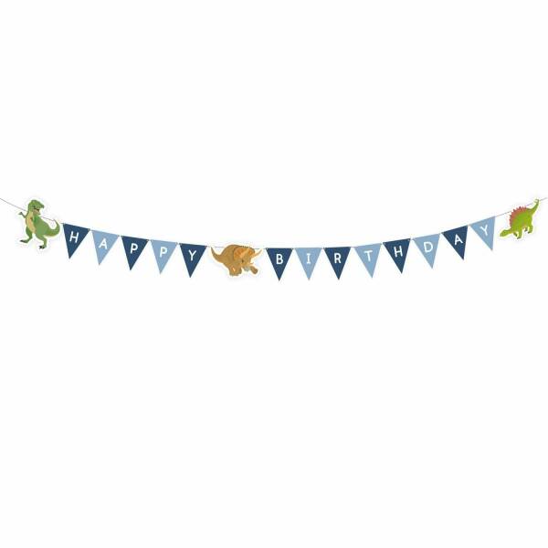 Happy Dinosaur Happy Birthday Bunting Flag Banner - 1.80m