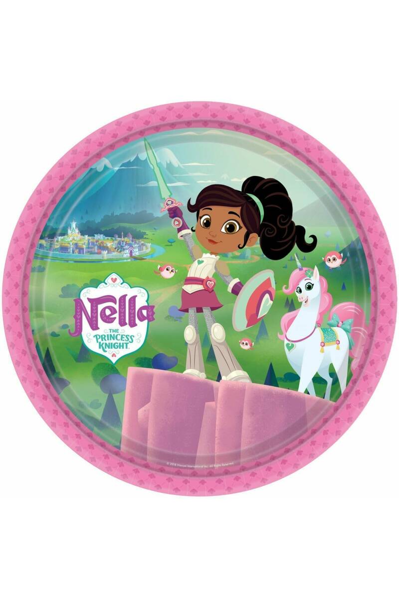 Nella The Princess Knight Round Paper Plates 23cm - 8pk
