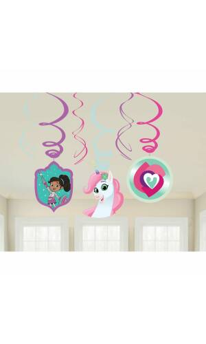 Nella The Princess Knight Foil Swirl Decorations - 6pk