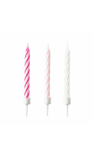 Spiral Candles Hot Pink Height 6.3cm x 10