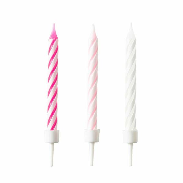Spiral Candles Hot Pink Height 6.3cm x 10