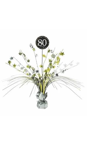 80th Birthday Gold Sparkling Celebration Centerpiece 46cm - 1pk