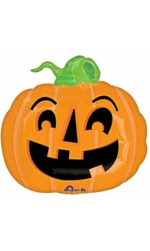 Halloween Pumpkin SuperShape Foil Balloon - 22" x 23" (56cm x 58cm)