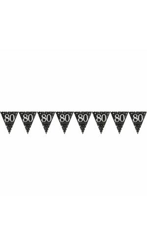 80th Gold Sparkling Celebration Plastic Flag Banner - 4m