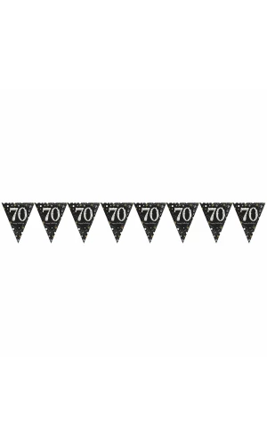 Pennant Banner Sparkling Celebration age 70 Prismatic Foil - 4m