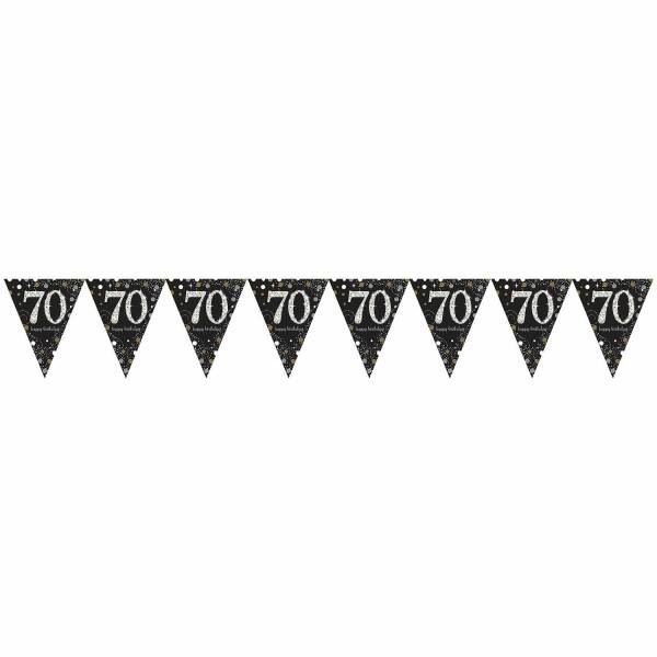 Pennant Banner Sparkling Celebration age 70 Prismatic Foil - 4m
