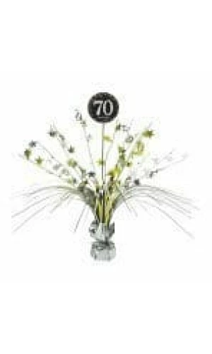 70th Birthday Gold Sparkling Celebration Centerpiece 46cm - 1pk