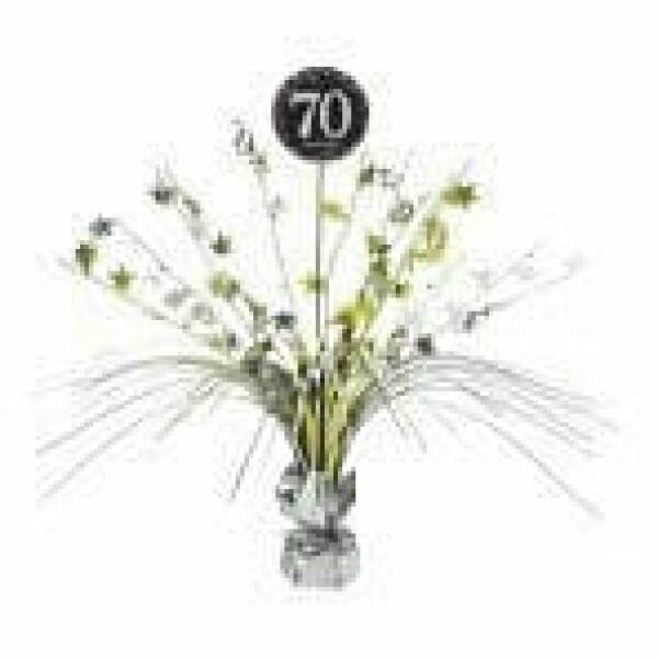 70th Birthday Gold Sparkling Celebration Centerpiece 46cm - 1pk