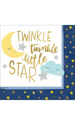 Twinkle Little Star Napkins  33 x 33 cm - 16pk