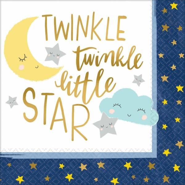 Twinkle Little Star Napkins  33 x 33 cm - 16pk