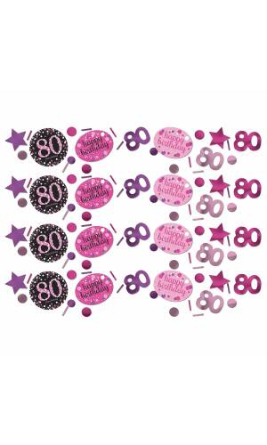 80th Pink Sparkling Celebration Confetti – 34g