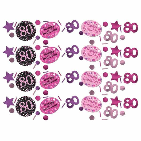 80th Pink Sparkling Celebration Confetti – 34g