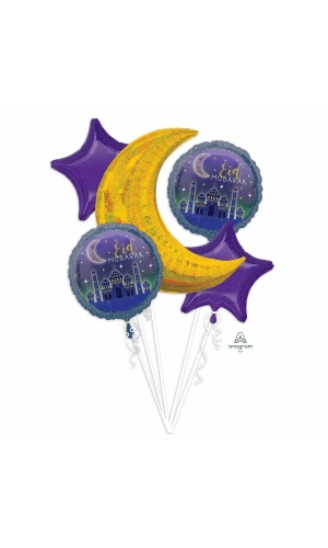 Eid Foil Balloons Bouquet - 5pk