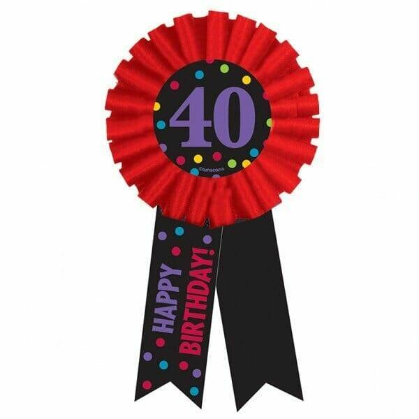 Award Ribbon 40th Birthday - 15cm