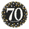 70th Gold Sparkling Celebration Paper Plates 22.9cm – 8pk