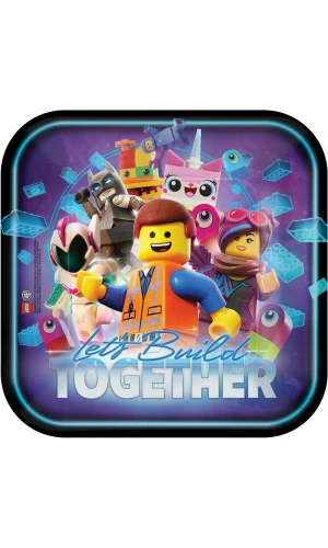 Lego Movie 2 Squared Paper Squared Plates (22.8cm x 22.8cm) - 8pk