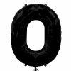 Black Number " 0 " Foil Balloon 34''