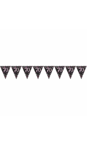Pennant Banner Pink Celebration age 70 Prismatic Foil - 4M