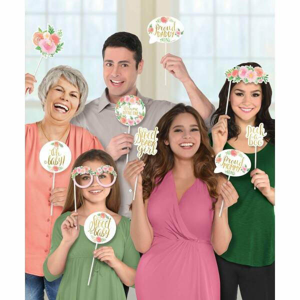 Floral Baby Photo Booth Kit - 13pk