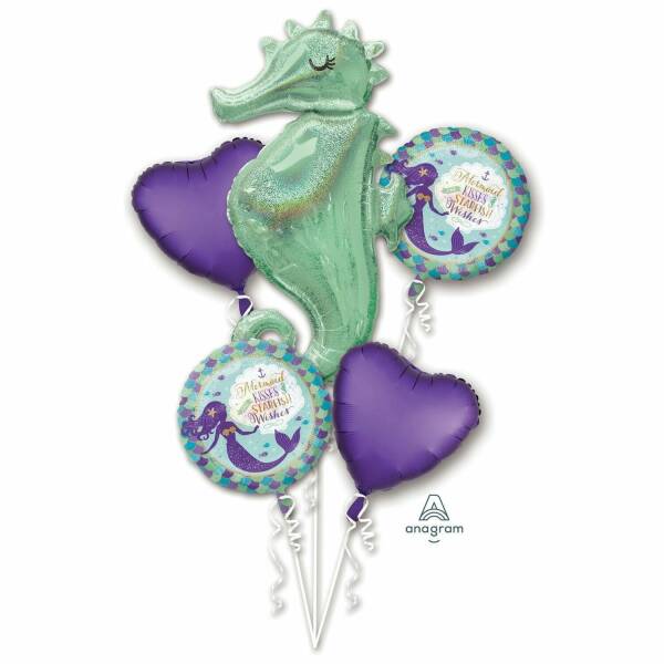 Mermaid Wishes Bouquet Foil Balloons - 5pk